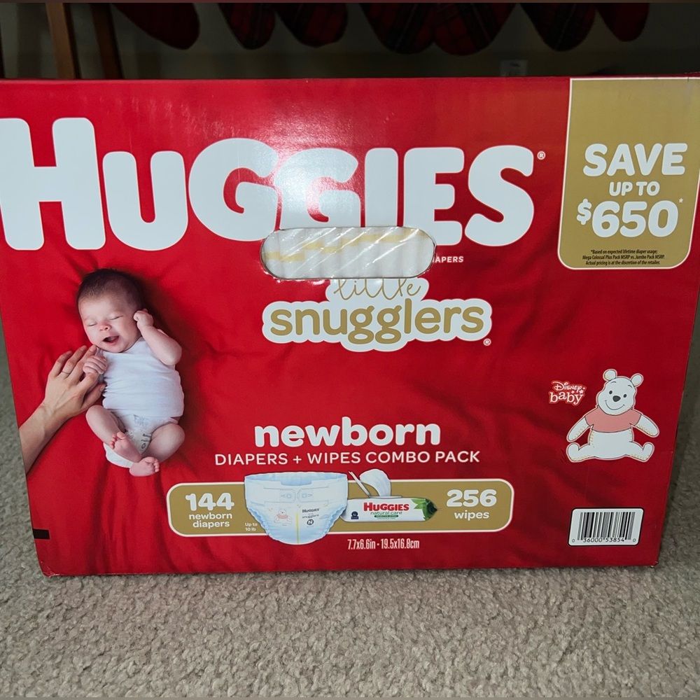 Huggies Little Snugglers Newborn Diapers + Wipes Combo Pack